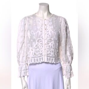 LoveShackFancy white lace top XS